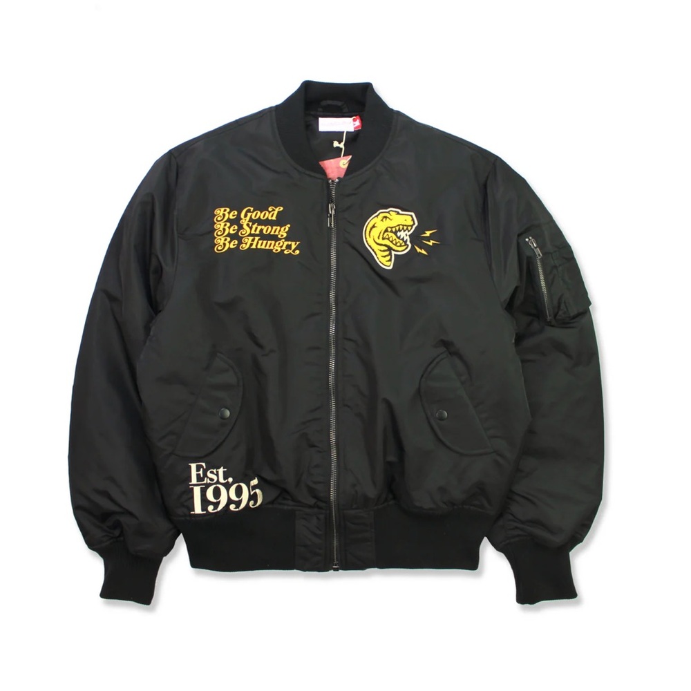 Black Toronto Raptors Bomber Jacket with Embroidered Details